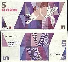 *5 Florin Aruba 1990 P6 UNC - Kliknutím na obrázok zatvorte -